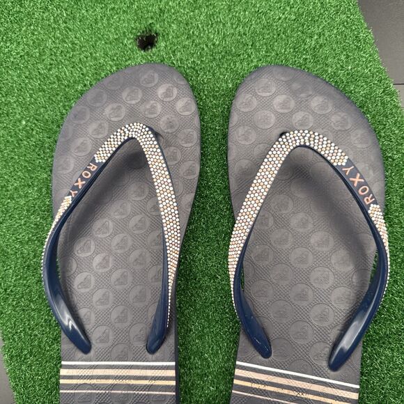 ROXY Women's Flip Flop Sandal Blue Pink Size 9/10 - Picture 3 of 8